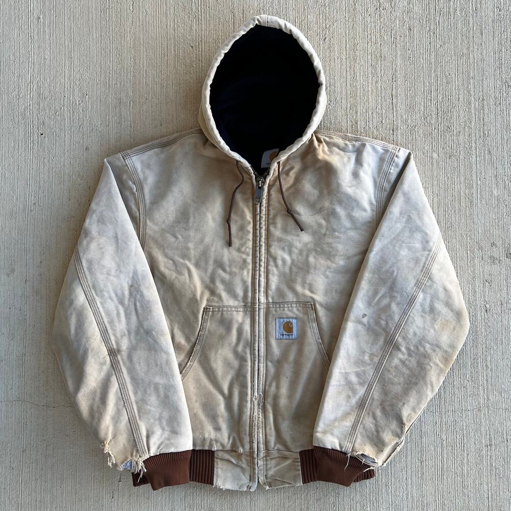 Carhartt brown hooded work wear jacket